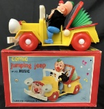 Battery Operated Comic Jumping Jeep.