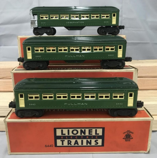 3 Clean Boxed Lionel 6440 Passenger Cars