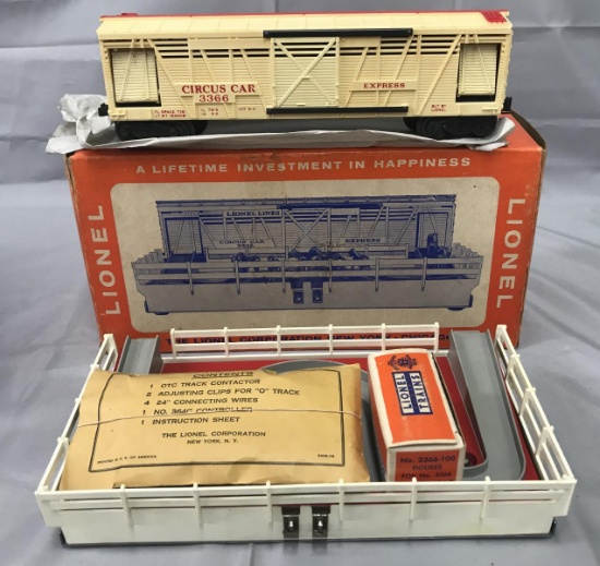 Unrun Boxed Lionel 3366 Circus Car