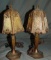 Pair of Miller Slag Glass Lamps