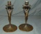 Pair of Bronze Art Nouveau Candlesticks