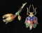 Two Enameled 18 Kt Brooches