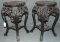 Pair of Chinese Style Carved Side Tables