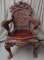 Carved Japanese Dragon Emperor Chair