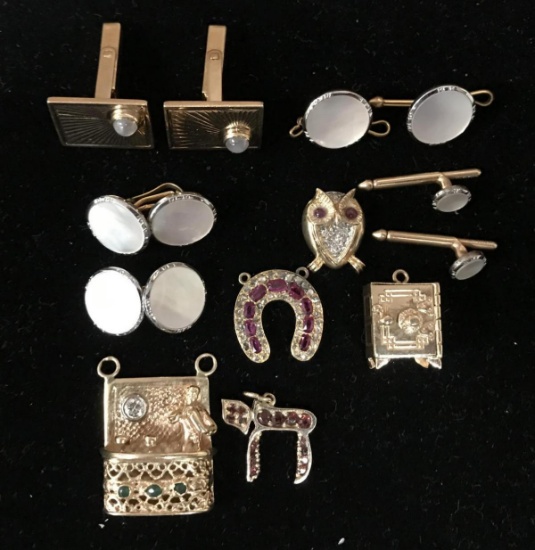 14 Kt Vintage Men's Jewelry & Charms Lot