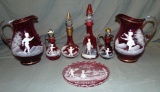 Bohemian Glass. Mary Gregory. Lot of  7.