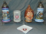 Beer Steins, Spaten Jug and Ashtray