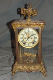 Ansonia Bronze & Crystal Regulator Clock