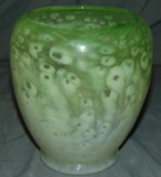 Steuben Green Cluthra Art Glass Vase