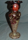 Loetz. Pinch Red Art Glass Vase