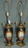 (2) Old Paris Bronze Mounted Lamps