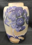 Galle Etched Cameo Art Glass Vase 