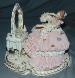 Dresden Style Porcelain Crinoline Figurine