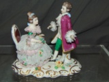 Dresden Porcelain Crinoline Group, Man & Woman