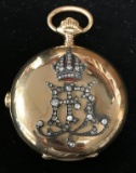 14 Kt Gold & Diamond Royalty Pocket Watch