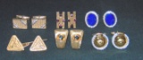 Estate Gold and Precious Stone Cuff Link Lot.