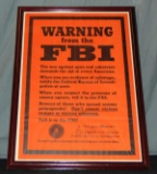 WW2 Poster, Warning from the FBI