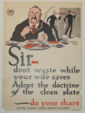 WW1 Poster, SIR Dont Waste, US Food Administration