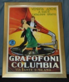 Reproduction Grafofoni Columbia Advertising Poster
