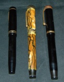 Lot of (3) Oversized Parker Duofold Fountain Pens