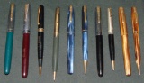 Lot of (10) Waterman Fountain Pens and Pencils