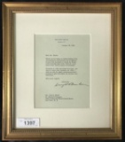 Dwight Eisenhower. Typed Letter Signed.