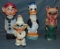 Lot of 4 Various Carnival Chalkware Statues