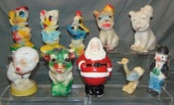 Lot of 8 Various Carnival Chalkware Statues