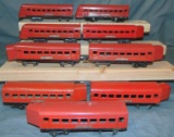 9 Lionel Jr 1670 Series Streamline Cars