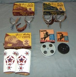Boxed Gene Autry Cowboy Spurs, Cuffs & Films