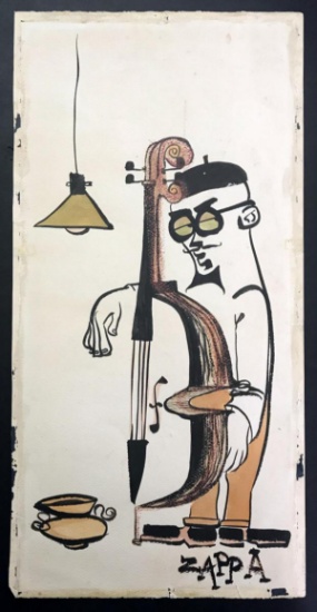 Frank Zappa 1950s Original Artwork of Beatnik