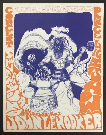 John Lee Hooker 1969 Texas Concert Poster