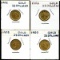 Lot of Four U.S. Gold 2 1/2 Dollar Coins.