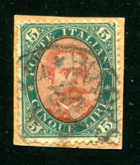 Italy #57 Used on Piece.