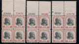 United States #834 Plate Blocks of Four.