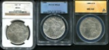 (3) Graded Morgan Silver Dollars