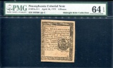 1777 Pennsylvania Colonial Note.