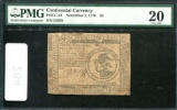 Continental Currency. 1776. 3 Dollars.