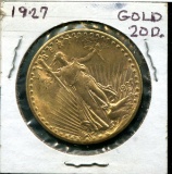 1927 Twenty Dollar Gold Piece.