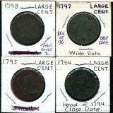 U.S. Large Cents. Lot of Four 18th Century,