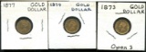 U.S. Gold Dollar Lot of Three.
