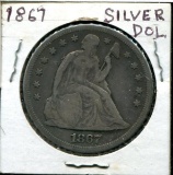 U.S. Silver Dollar 1867..