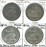 U.S. Trade Dollar Lot of Four.