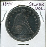 U.S. Silver Dollar. 1845.