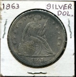 U.S. Silver Dollar. 1863.