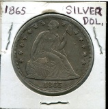 U.S. Silver Dollar. 1865.