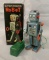 Tin Litho Easel-Back Robot Battery-Operated Toy.
