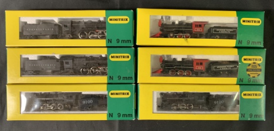 6 Boxed Minitrix N Ga Steam Locomotives