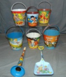 Tin Lithographed Sand Pail Lot