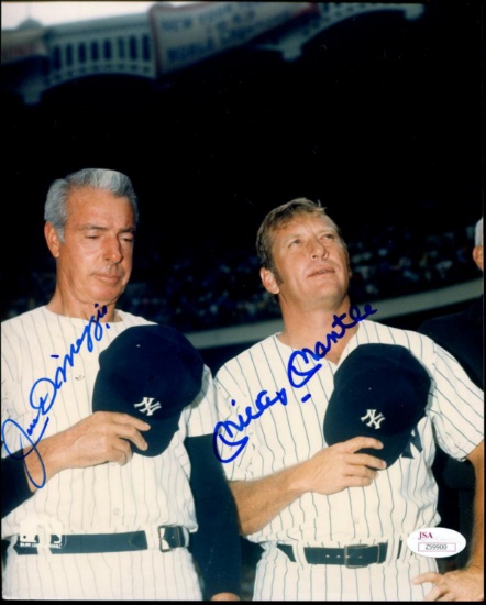 DiMaggio and Mantle Signed 8 x 10 Photo.